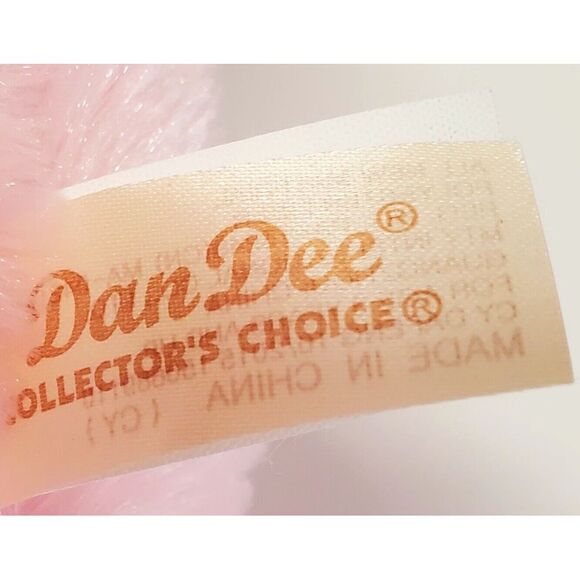 Dan Dee Pink Pig Stuffed w/Bow Plush Animal Pig Ribbed Curly Tail Super Soft Fur - Picture 12 of 14